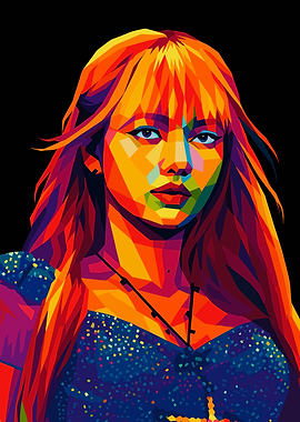 Lisa from Blackpink Pop Art Portrait