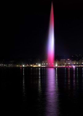 Jet d'Eau at Night