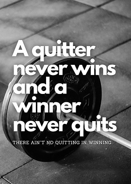 Motivational Fitness Quote with Barbell