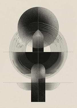 Abstract Geometric Composition in Black and White
