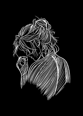 Minimalist Woman Portrait Line Art