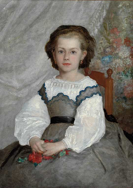 Girl with Flowers Painting