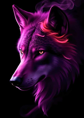 Neon Purple Wolf