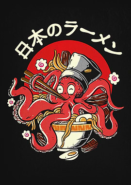 Octopus Chef with Ramen Bowl