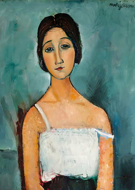 Modigliani-style portrait of a woman