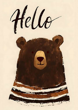 Hello Bear Illustration
