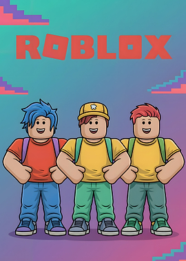 Roblox characters with backpacks illustration