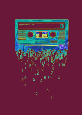 Cassette Tape with Binary Code