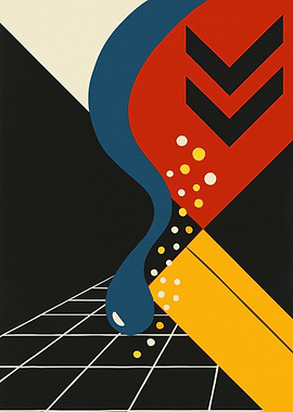 Abstract Geometric Composition with Grid