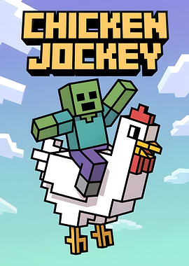 Minecraft Chicken Jockey Illustration