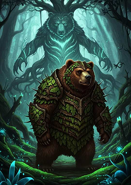 Forest Guardian Bear with Spirit