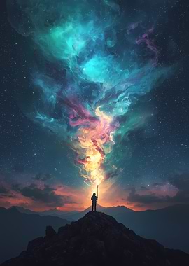 Mountain Peak Stargazer with Cosmic Torch