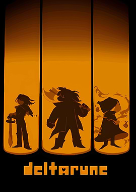 Deltarune characters silhouette poster