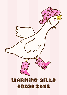 Silly Goose Zone Cartoon Illustration