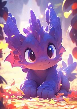 Purple Dragon Autumn Forest