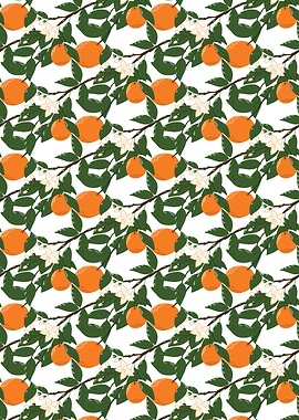 Orange Tree Branch Pattern