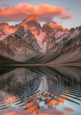 Mountain Reflection at Sunset