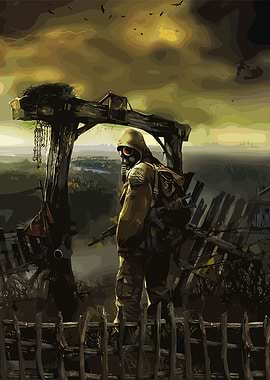 Post-Apocalyptic Soldier with Gas Mask