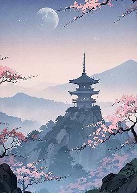 Japanese Pagoda Cherry Blossoms