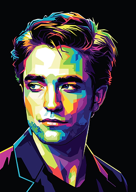 Robert Pattinson Colorful Pop Art Portrait