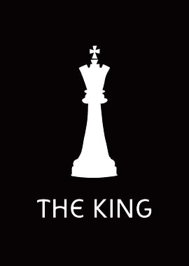 Chess King Minimalist Black and White