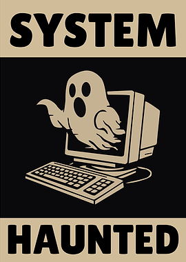 Haunted System with Ghost and Computer