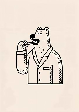 Bear Brushing Teeth