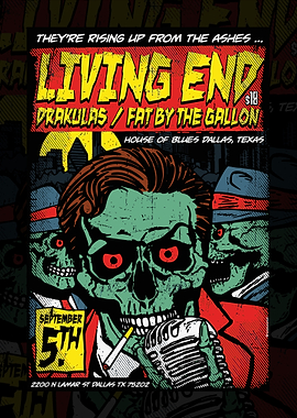 Living End Concert Poster with Zombies