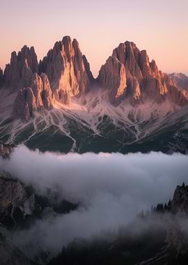 Mountain Peaks Above the Clouds