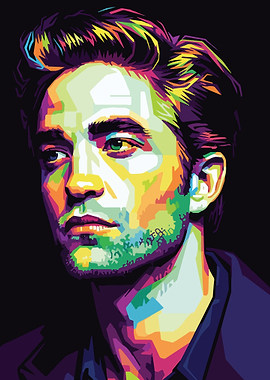 Robert Pattinson Colorful Pop Art Portrait