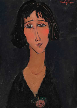 Modigliani-style Portrait of a Woman