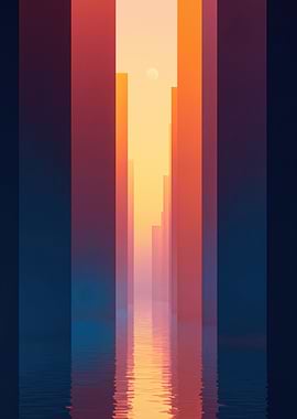 Abstract Cityscape Reflection