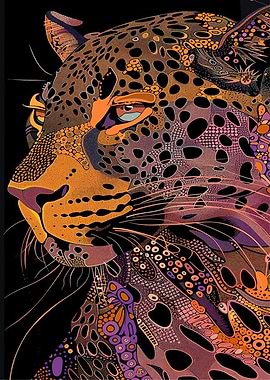 Abstract Leopard Portrait