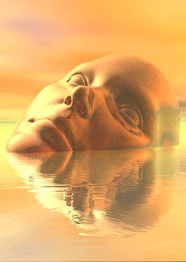 Golden Head in Water