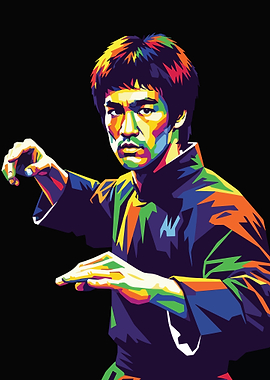Bruce Lee Colorful Pop Art Portrait
