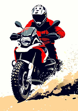 Motorcycle Rider in Action