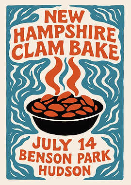 New Hampshire Clam Bake Poster