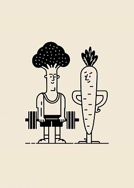 Vegetable Workout Cartoon