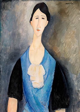 Modigliani-style portrait of a woman
