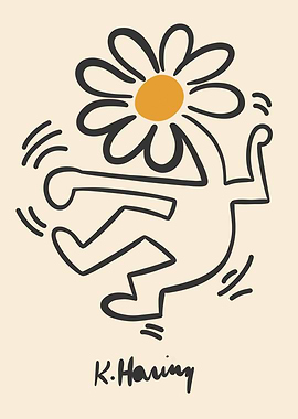 Keith Haring Inspired Flower Person
