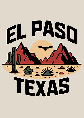 El Paso Texas Desert Illustration
