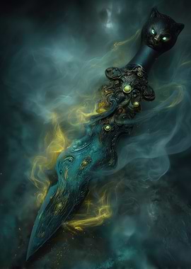Ornate Cat-Hilted Dagger