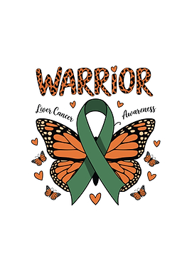 Liver Cancer Awareness Warrior Butterfly
