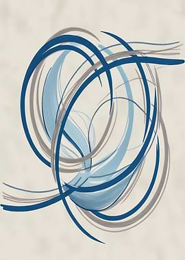 Abstract Blue and Gray Swirls
