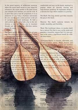 Canoe Paddles Watercolor on Text