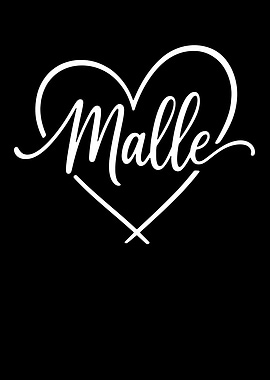 Malle Heart Graphic on Black Background
