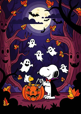 Snoopy and Woodstock Halloween Cartoon