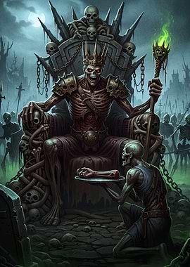 Undead King on Throne with Offering