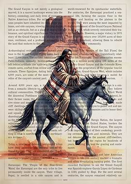 Native American on Horseback Art