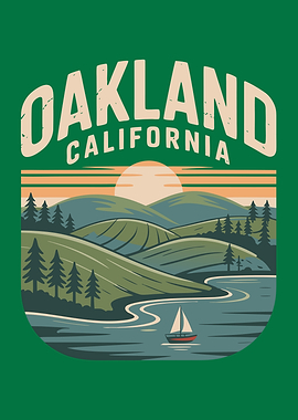 Oakland California Landscape Illustration